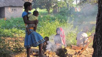 Children around a campfire