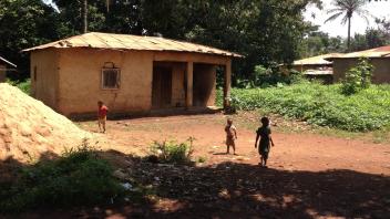 House with children running out front