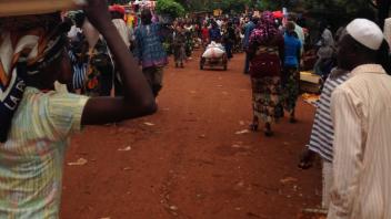 A market on a dirt road