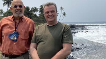Greg and Joao on the beach