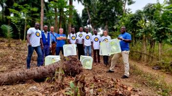 Releasing marked mosquitoes for the July MRR in the Água Grande district of São Tomé
