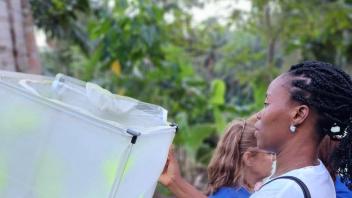 Releasing marked mosquitoes